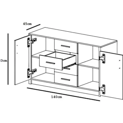 Kombinovaná komoda LILLY - dub sonoma