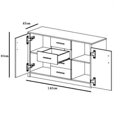 Kombinovaná komoda LILLY - dub stirling