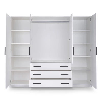 Čtyřdveřová skříň 240 AGNESA se zrcadly - grafitová