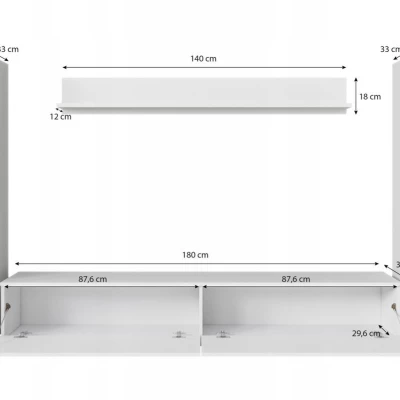 Obývací stěna HERMINA 2 - matera / bílá lesk