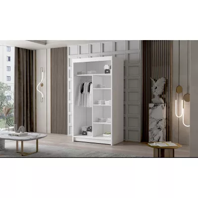 Dvoudveřová šatní skříň NICA - šířka 100 cm, bílá / černá