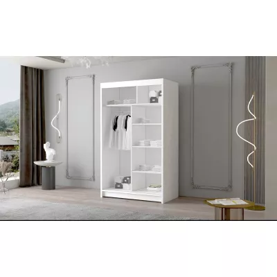 Dvoudveřová šatní skříň NICA - šířka 120 cm, bílá