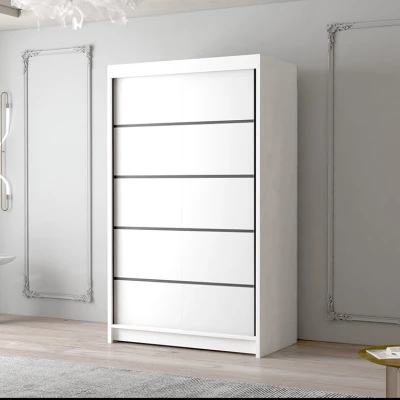 Dvoudveřová šatní skříň NICA - šířka 120 cm, bílá