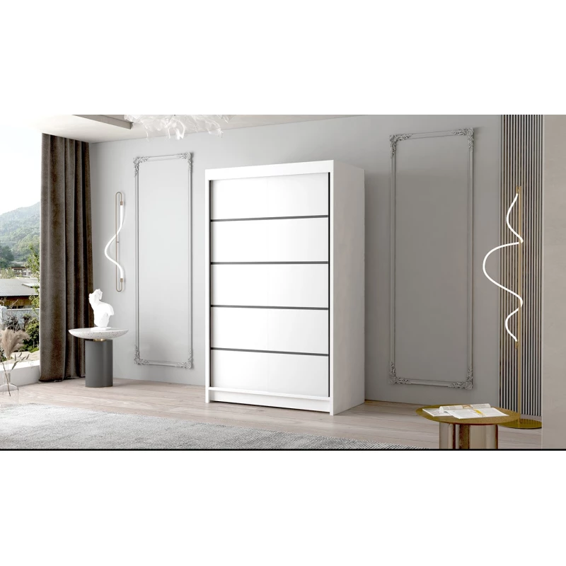 Dvoudveřová šatní skříň NICA - šířka 120 cm, bílá