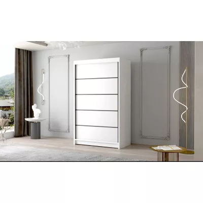 Dvoudveřová šatní skříň NICA - šířka 120 cm, bílá