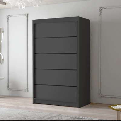 Dvoudveřová šatní skříň NICA - šířka 120 cm, černá