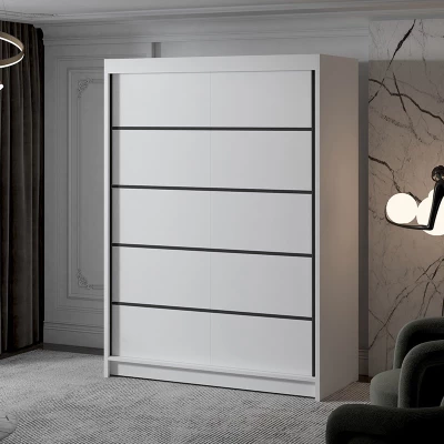 Dvoudveřová šatní skříň NICA - šířka 150 cm, bílá