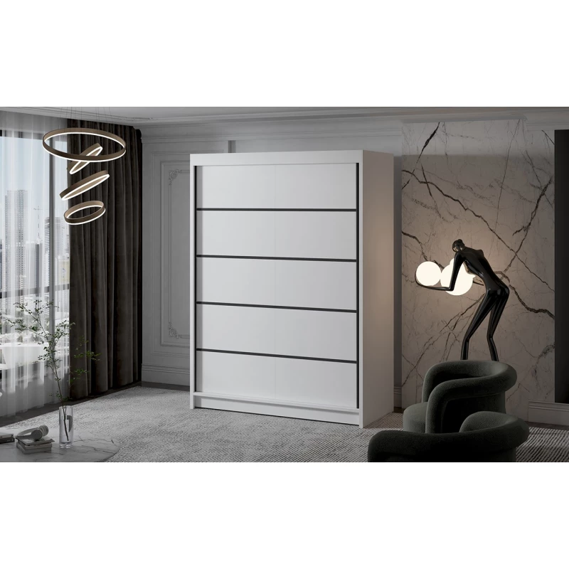 Dvoudveřová šatní skříň NICA - šířka 150 cm, bílá