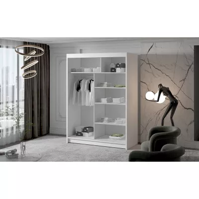 Dvoudveřová šatní skříň NICA - šířka 150 cm, bílá