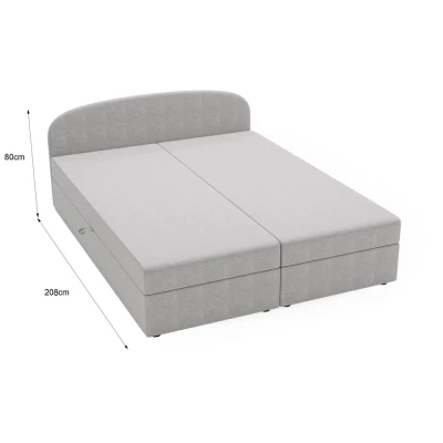 Čalouněná postel 180x200 KIRSTEN 2 s úložným prostorem - světle šedá
