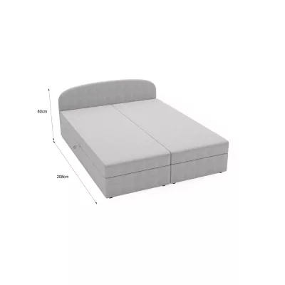 Čalouněná postel 180x200 KIRSTEN 2 s úložným prostorem - světle šedá