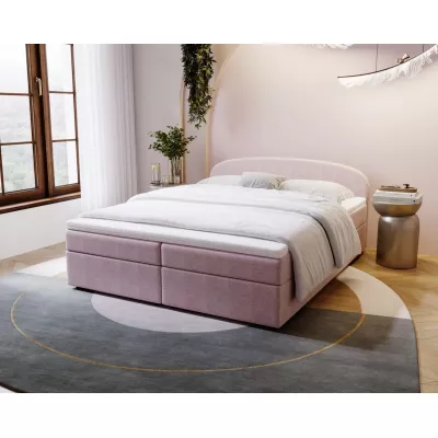 Čalouněná postel 180x200 KIRSTEN 2 s úložným prostorem - růžová