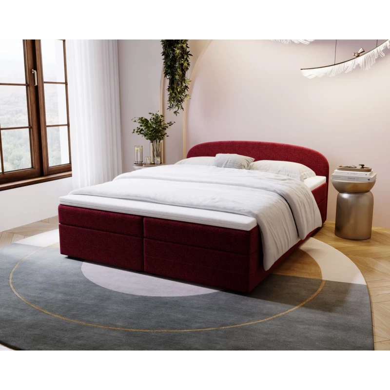 Čalouněná postel 180x200 KIRSTEN 2 s úložným prostorem - červená