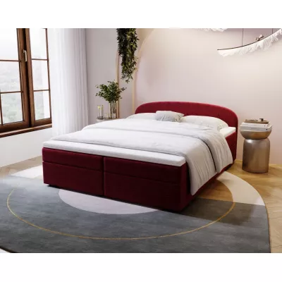 Čalouněná postel 180x200 KIRSTEN 2 s úložným prostorem - červená