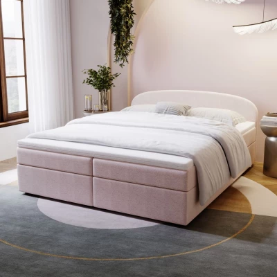 Čalouněná postel 180x200 KIRSTEN 2 s úložným prostorem - béžová