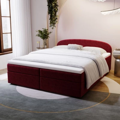 Čalouněná postel 160x200 KIRSTEN 2 s úložným prostorem - červená
