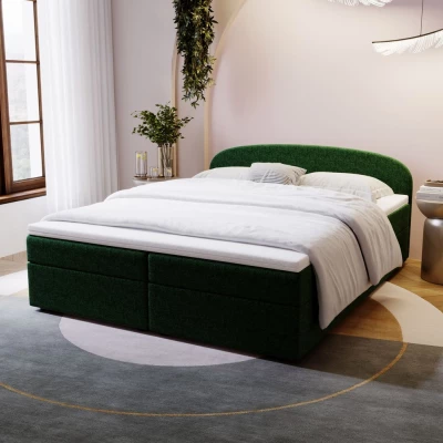 Čalouněná postel 160x200 KIRSTEN 2 s úložným prostorem - zelená