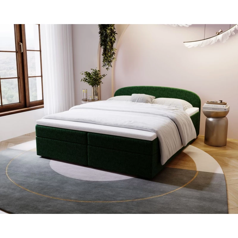 Čalouněná postel 160x200 KIRSTEN 2 s úložným prostorem - zelená