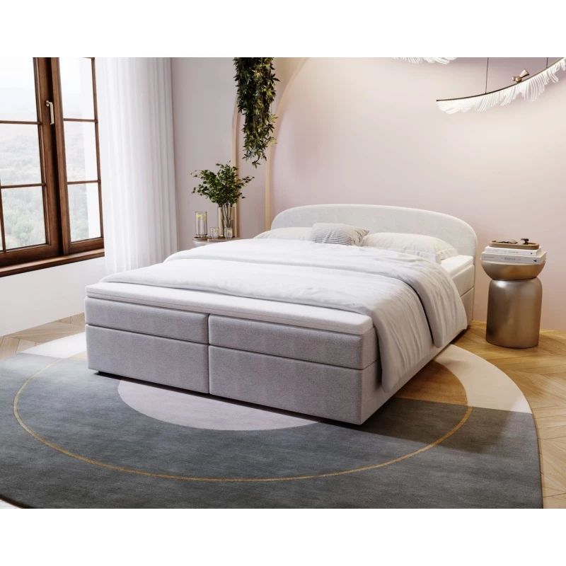 Čalouněná postel 140x200 KIRSTEN 2 s úložným prostorem - světle šedá