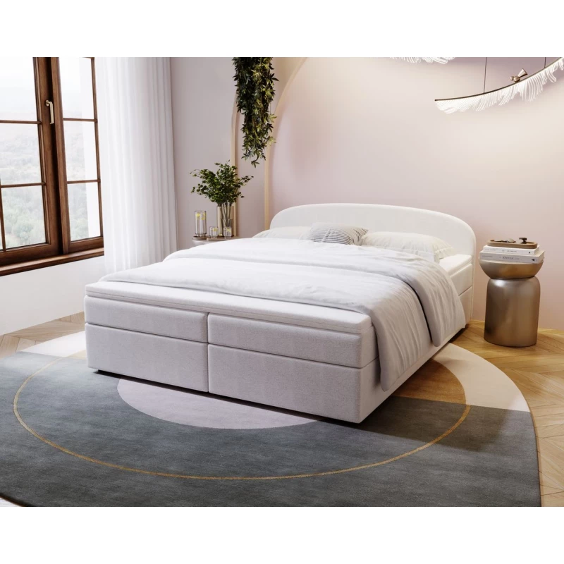 Čalouněná postel 160x200 KIRSTEN 2 s úložným prostorem - bílá