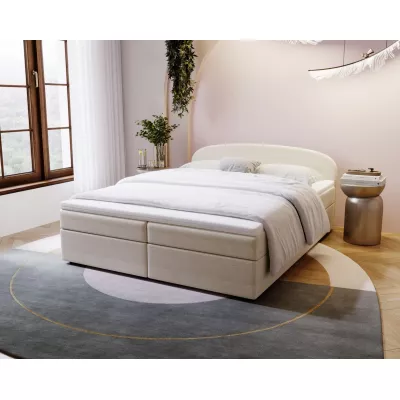 Čalouněná postel 140x200 KIRSTEN 2 s úložným prostorem - krémová