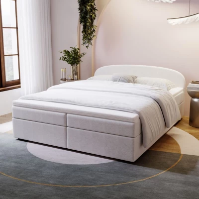 Čalouněná postel 140x200 KIRSTEN 2 s úložným prostorem - bílá