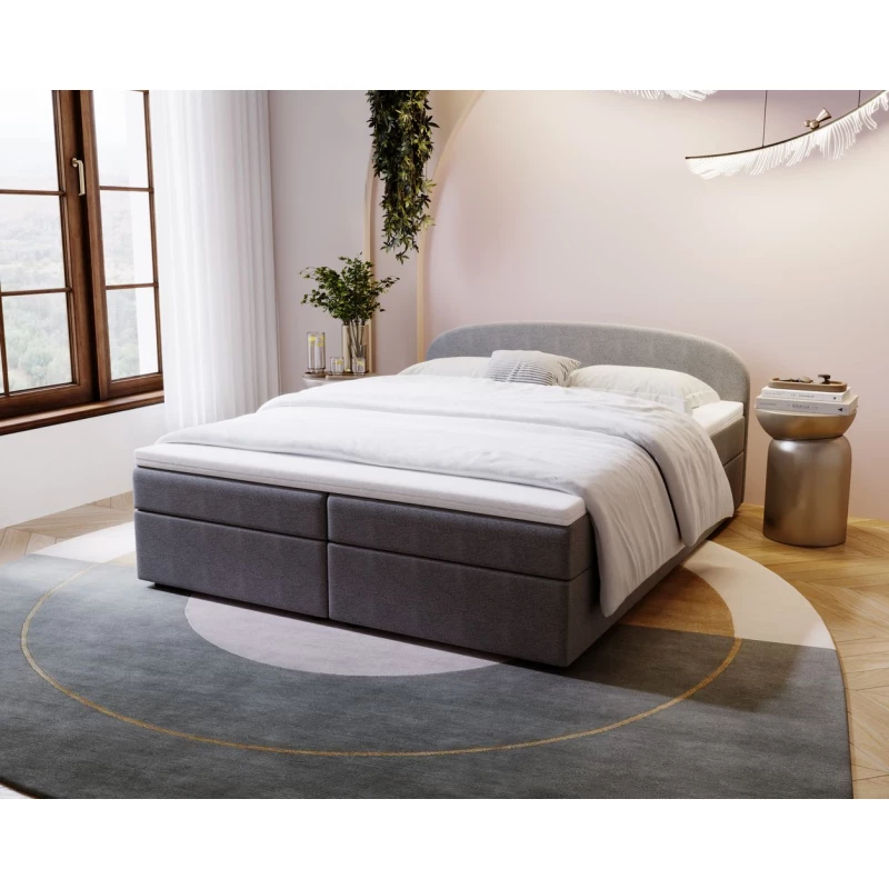 Čalouněná postel 180x200 KIRSTEN 1 s úložným prostorem - šedá
