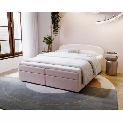 Čalouněná postel 160x200 KIRSTEN 1 s úložným prostorem - béžová