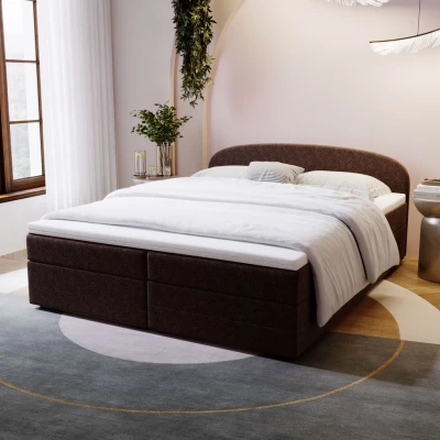 Čalouněná postel 160x200 KIRSTEN 1 s úložným prostorem - světle hnědá