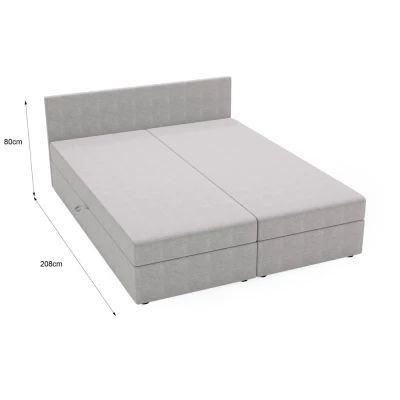 Čalouněná postel 180x200 SUVI 2 s úložným prostorem - světle šedá