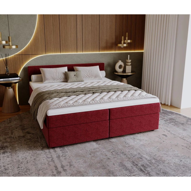Čalouněná postel 180x200 SUVI 2 s úložným prostorem - červená