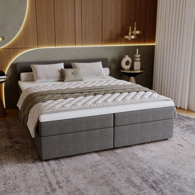 Čalouněná postel 180x200 SUVI 2 s úložným prostorem - šedá