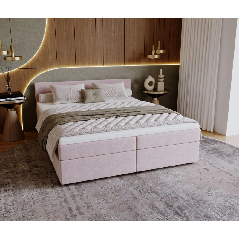 Čalouněná postel 180x200 SUVI 2 s úložným prostorem - růžová