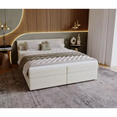 Čalouněná postel 180x200 SUVI 2 s úložným prostorem - krémová