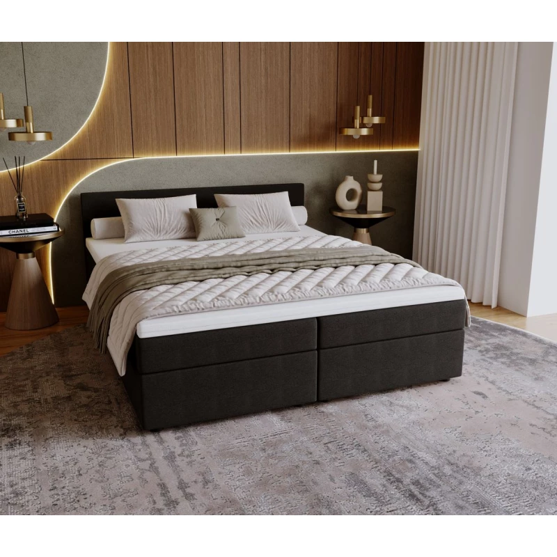 Čalouněná postel 160x200 SUVI 2 s úložným prostorem - antracit