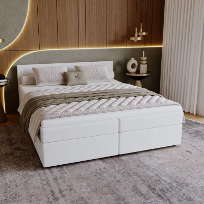 Čalouněná postel 180x200 SUVI 2 s úložným prostorem - bílá