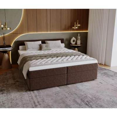 Čalouněná postel 160x200 SUVI 2 s úložným prostorem - světle hnědá