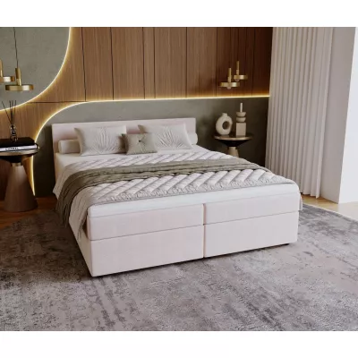 Čalouněná postel 140x200 SUVI 2 s úložným prostorem - béžová