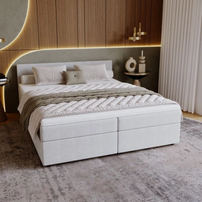 Čalouněná postel 180x200 SUVI 1 s úložným prostorem - světle šedá