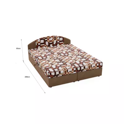 Manželská postel 160x200 LIZANA 3 s úložným prostorem - fialová / vzor 2