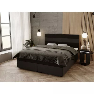 Manželská postel 140x200 ZOE 3 s úložným prostorem - černá / tmavě šedá