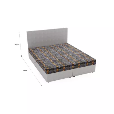 Čalouněná postel 180x200 OTILIE 3 s úložným prostorem - světle šedá + vzor
