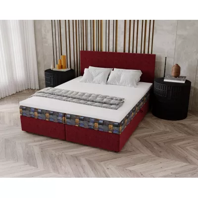 Čalouněná postel 180x200 OTILIE 3 s úložným prostorem - červená + vzor