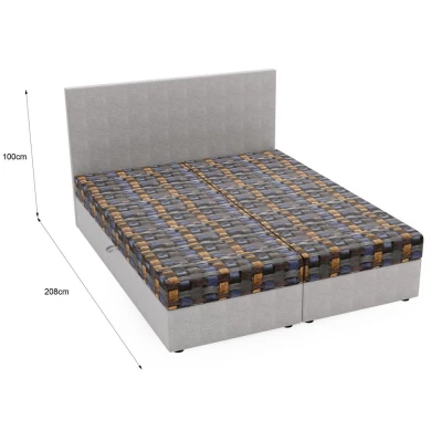 Čalouněná postel 180x200 OTILIE 3 s úložným prostorem - tmavě modrá + vzor