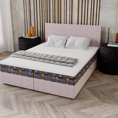 Čalouněná postel 180x200 OTILIE 3 s úložným prostorem - růžová + vzor