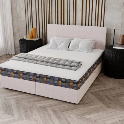 Čalouněná postel 180x200 OTILIE 3 s úložným prostorem - béžová + vzor
