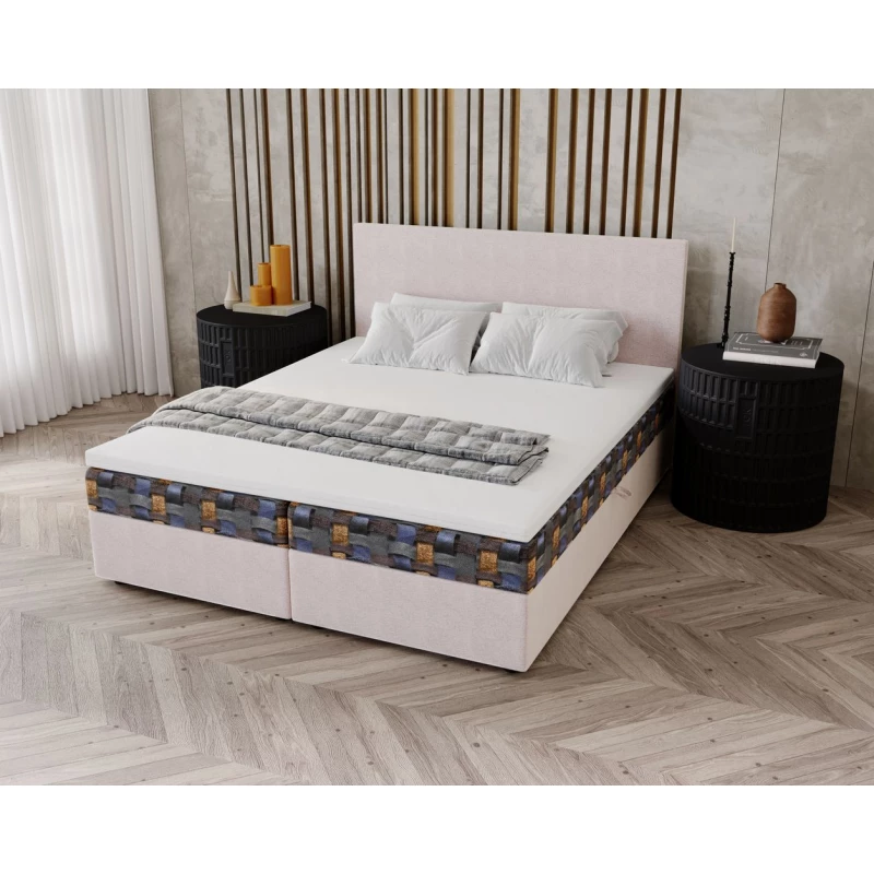 Čalouněná postel 180x200 OTILIE 3 s úložným prostorem - béžová + vzor