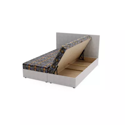 Čalouněná postel 180x200 OTILIE 3 s úložným prostorem - světle hnědá + vzor