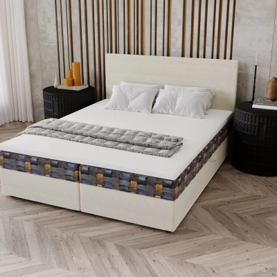 Čalouněná postel 180x200 OTILIE 3 s úložným prostorem - krémová + vzor