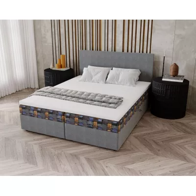 Čalouněná postel 160x200 OTILIE 3 s úložným prostorem - šedá + vzor